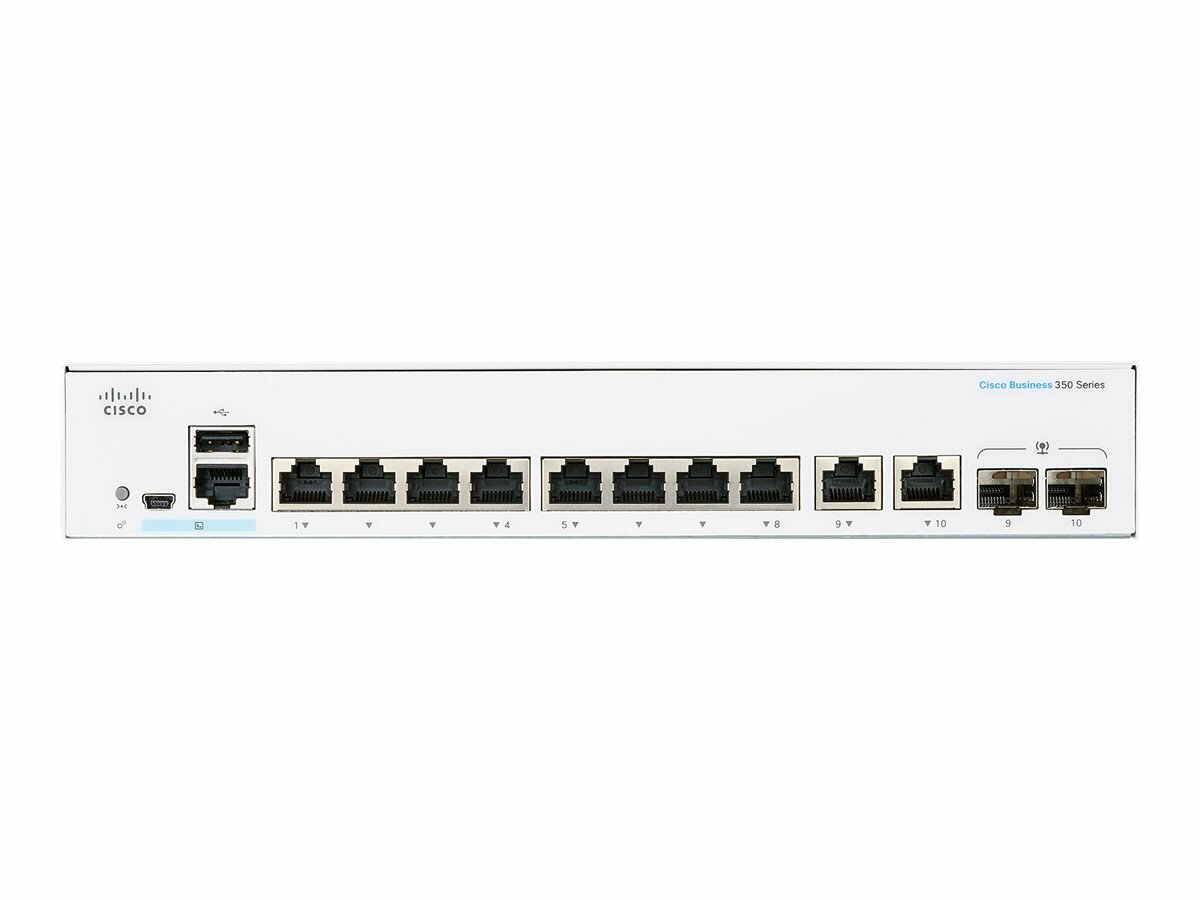 Switch Cisco CBS350-8P-2G-EU 8-portowy widoczny frontem