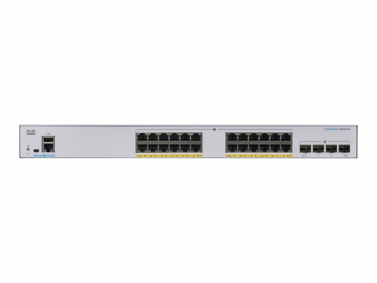 Switch Cisco CBS350-24P-4G-EU
                Gigabit Ethernet frontem