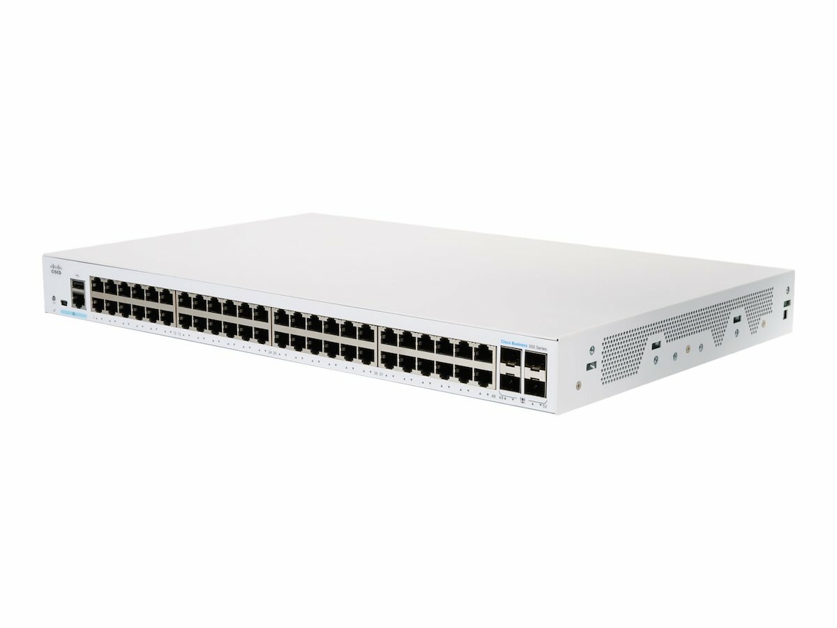 Switch Cisco CBS350-48T-4G-EU
                Gigabit Ethernet widoczny pod skosem