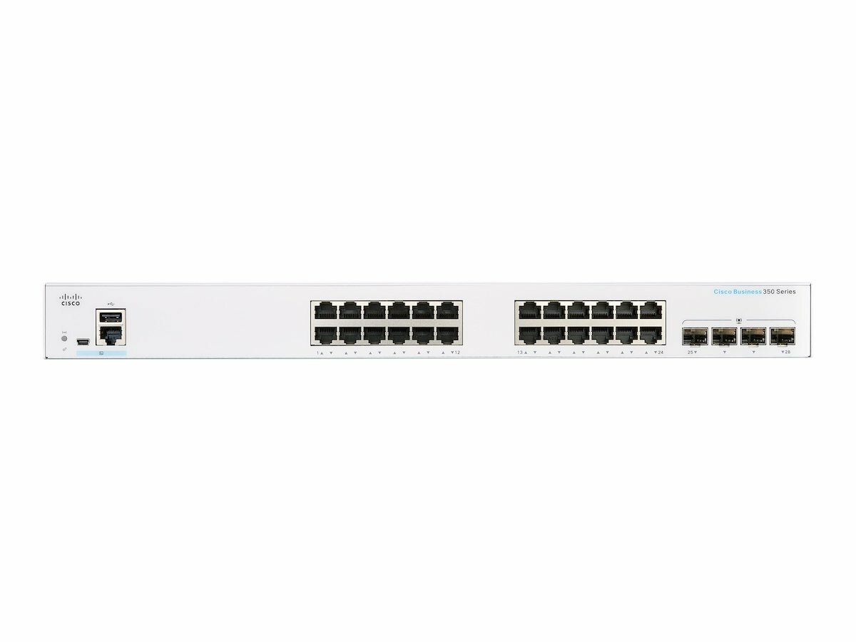 Switch CBS350-24T-4G-EU
                Gigabit Ethernet frontem