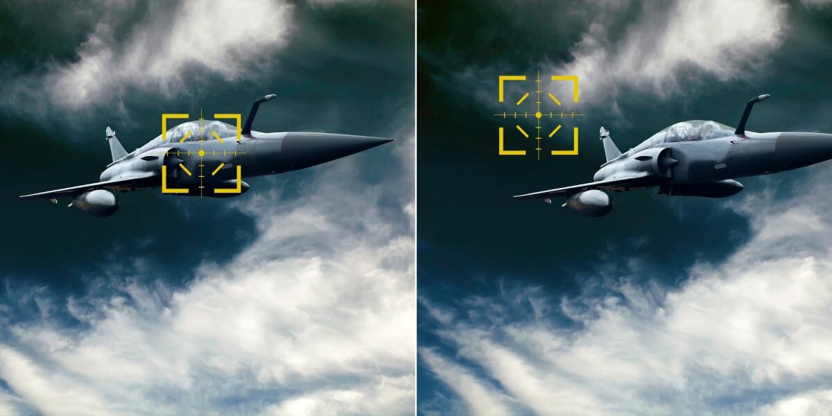Monitor ACER Nitro XV280Kbmiiprx porównanie czasu reakcji na przykadzie celowania w samolot