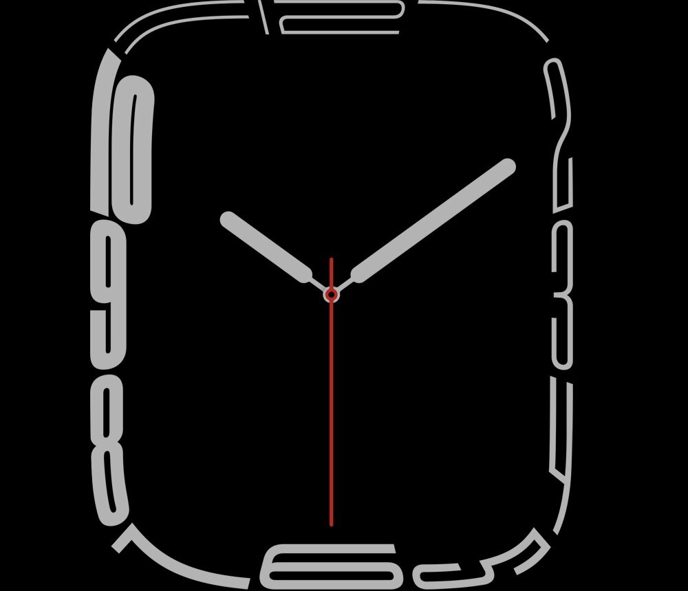 Smartwatch Apple Watch Series 7 GPS + Cellular MKHU3WB/A widok na tarczę