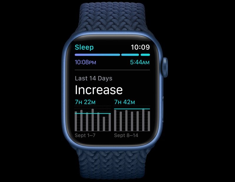 Smartwatch Apple Watch Series 7 GPS + Cellular MKHU3WB/A widok na front zegarka