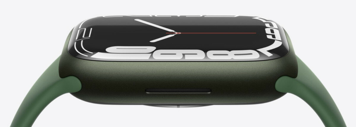 Apple Watch Series 7 GPS + Cellular 41mm Gold Stainless Steel Case with Dark Cherry Sport Band gładkość formy