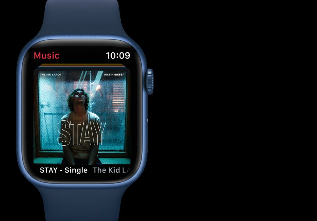 Apple Watch Series 7 GPS + Cellular 41mm Graphite Stainless Steel Apple Music na nadgarstku