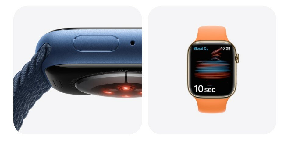 Apple Watch Series 7 GPS + Cellular 45mm RED Aluminium Case with RED Sport Band - Regular czujnik do pomiaru natlenienia krwi 