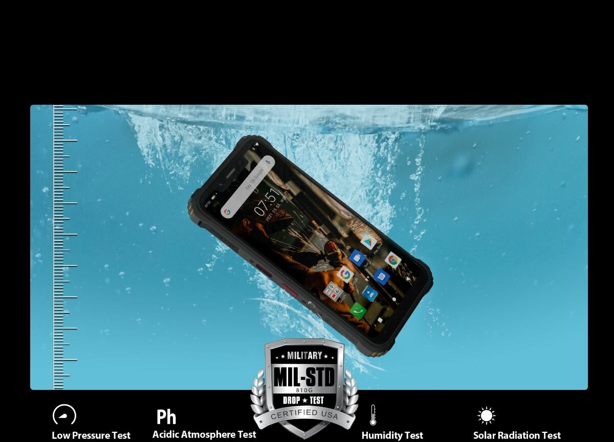 Smartfon Oukitel WP9 zanurzony w wodzie