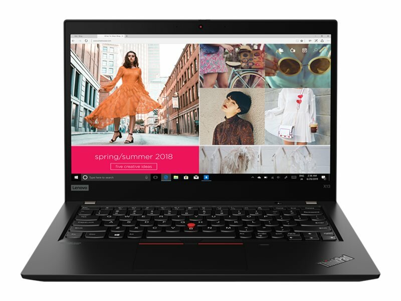 Laptop Lenovo ThinkPad X13 przód widok na otwarty ekran 