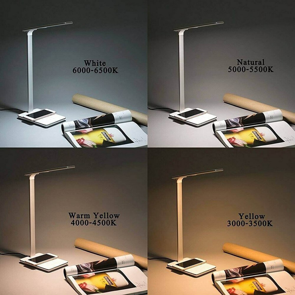 Lampka biurkowa z bezprzewodową ładowarką Media-Tech Wireless Charging Lamp MT221 zakres światła