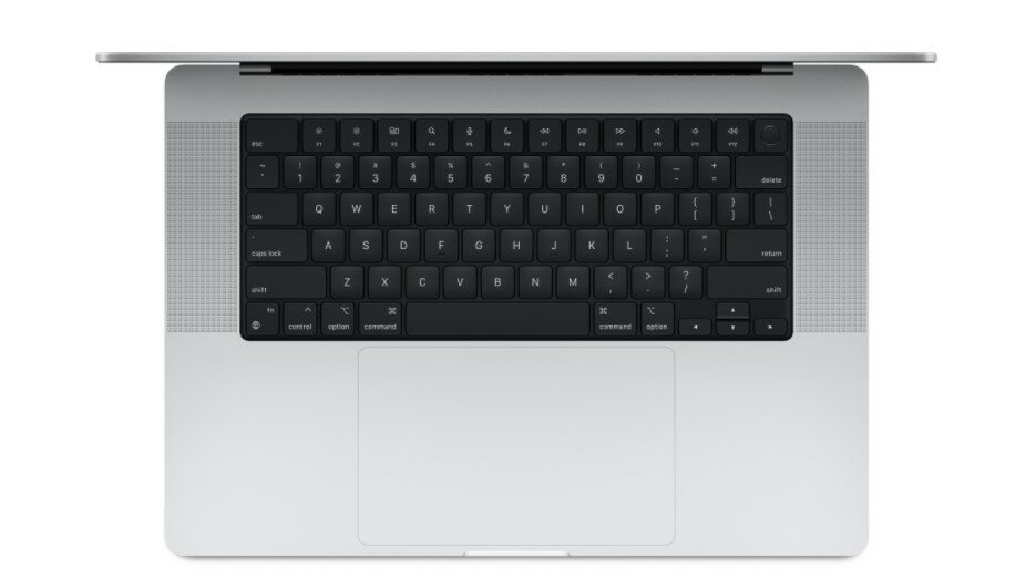 Laptop Apple MacBook Pro MK183ZE/A 16-calowy 512GB Space Grey widok z góry na klawiaturę
