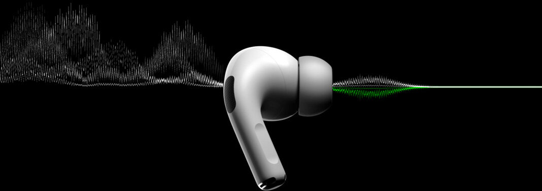 Słuchawki Apple AirPods Pro MLWK3ZM/A widok na słuchawkę od boku