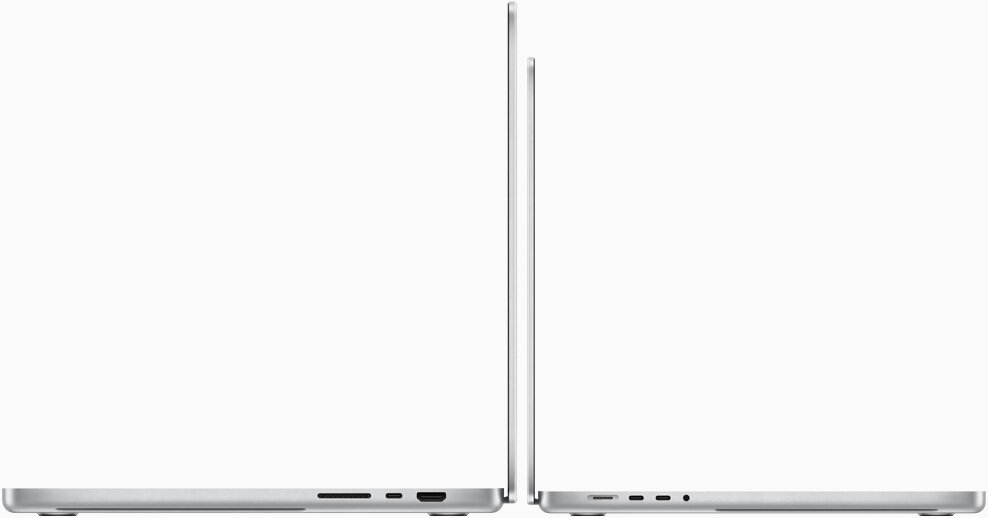 Laptop Apple MacBook Pro 16-calowy M1 Max 1TB Silver lewym i prawym bokiem