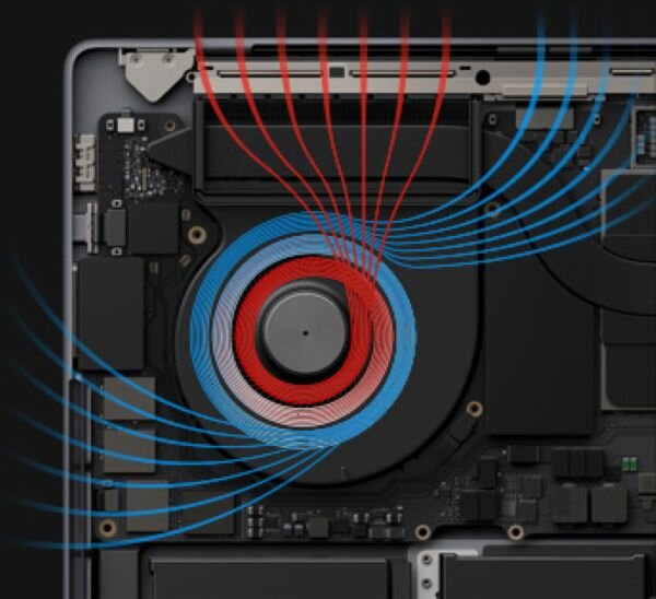 Notebook Apple MacBook Pro Apple M1 Max działanie wentylatora