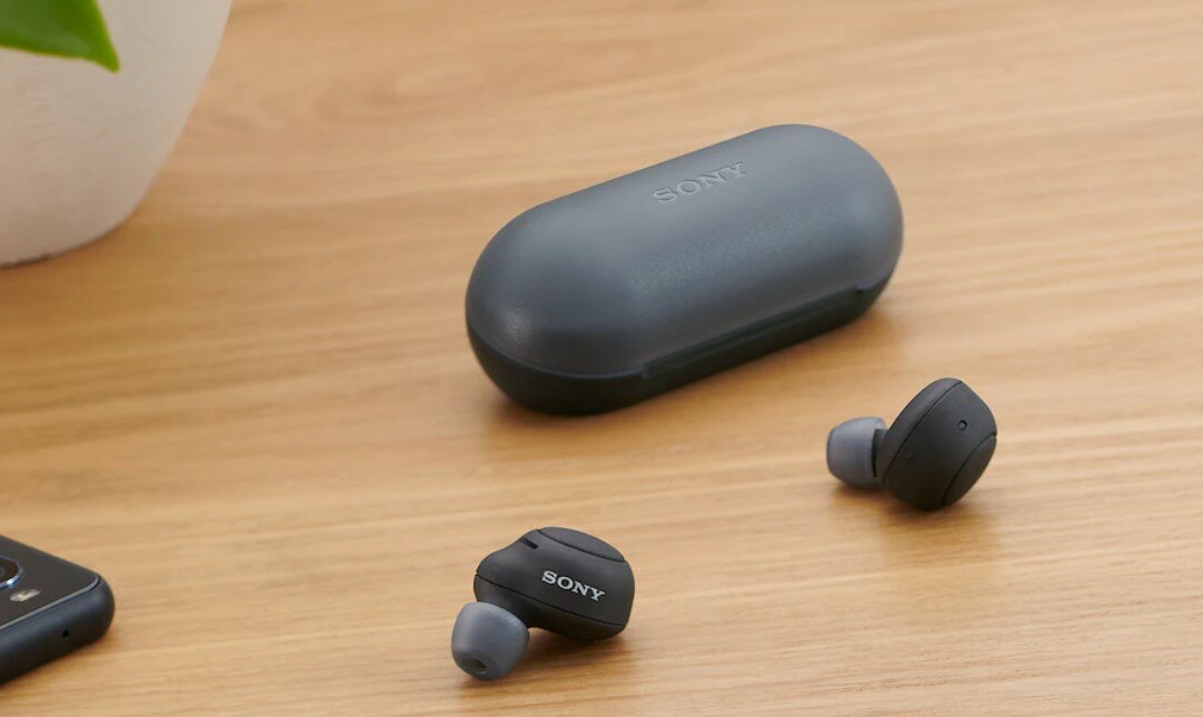 Słuchawki douszne Sony WF-C500 czarne kieszonkowe etui