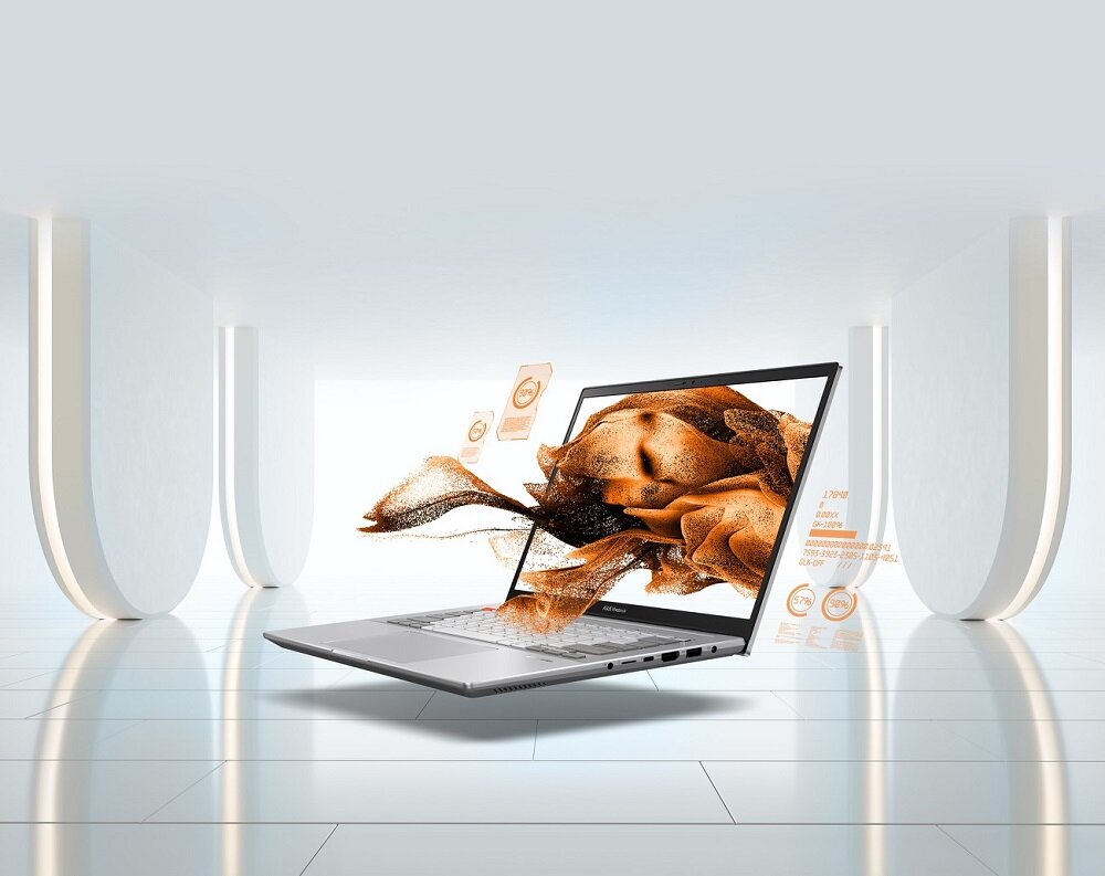 Laptop Asus Vivobook Pro 14X OLED N7400PC-KM012R widok na laptopa pod skosem w lewo