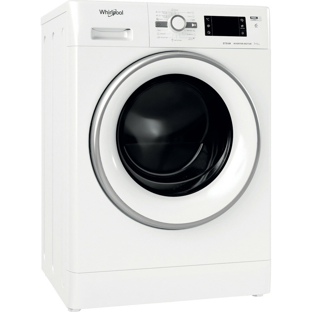 Pralko-suszarka Whirlpool FWDG961483WSVEEN lewym bokiem 