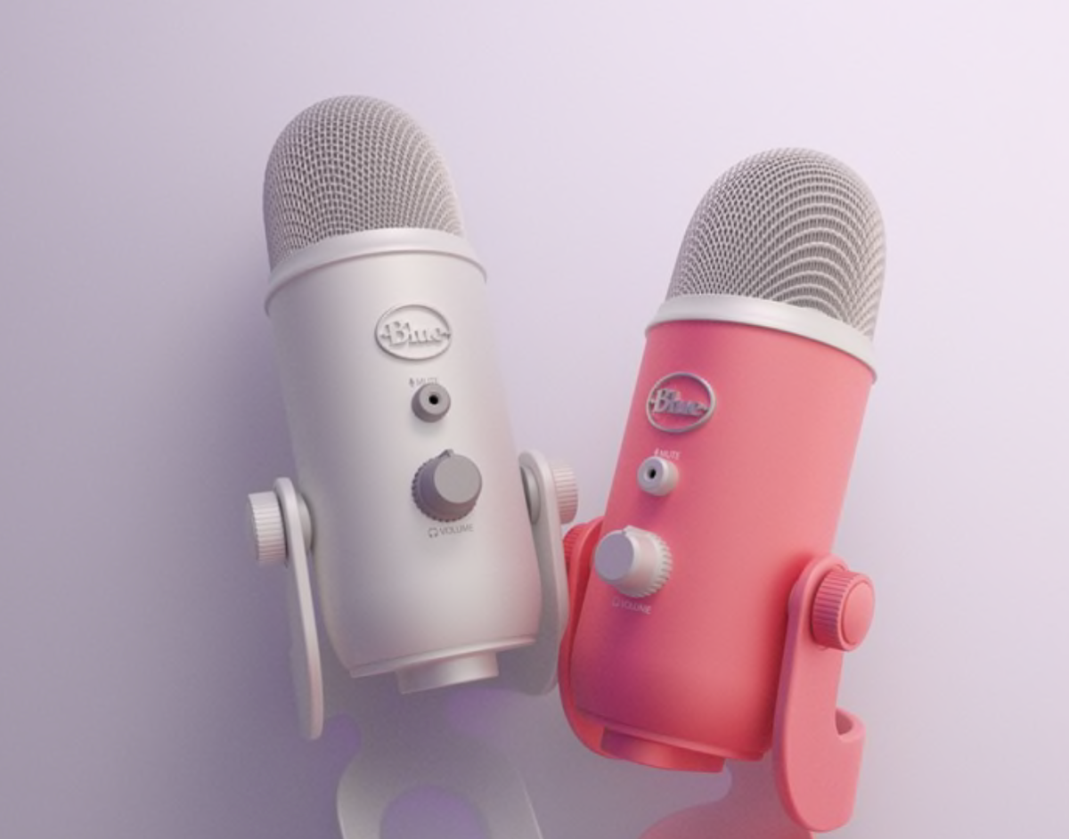 Mikrofon Logitech Yeti srebrny w dwóch kolorach widoczny frontem