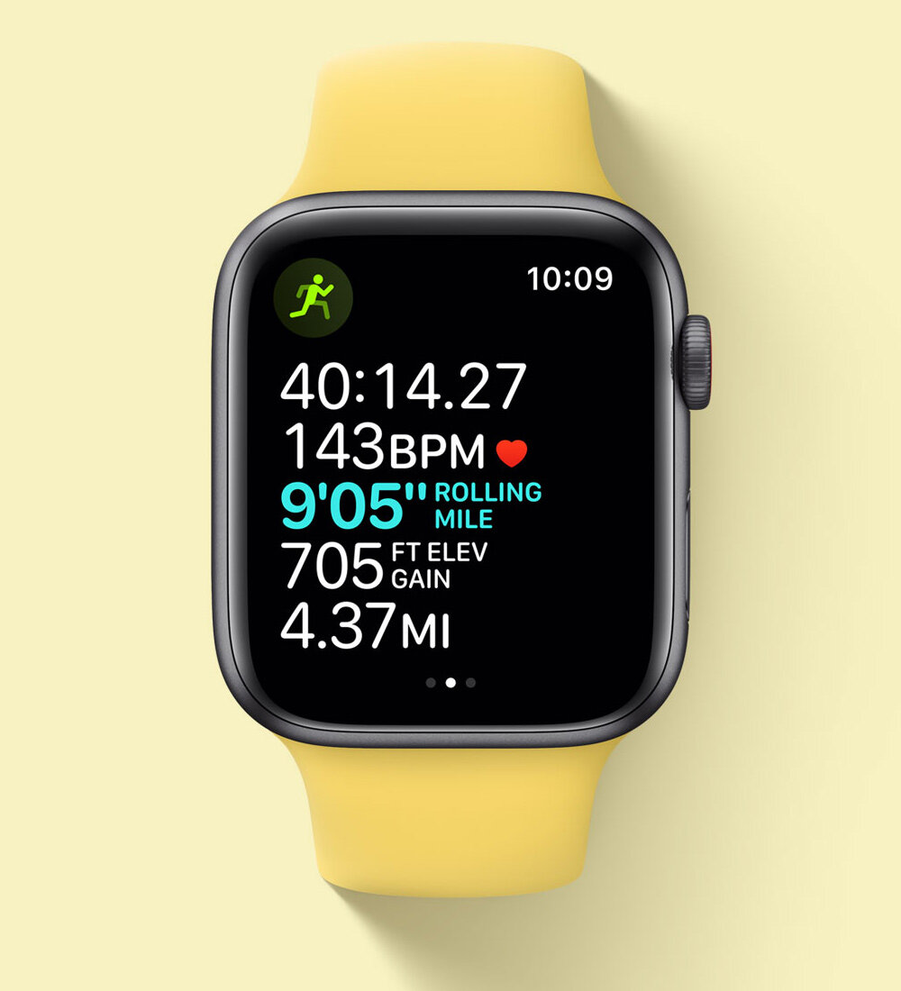 Smartwatch Apple Watch SE 40 GPS-PRO przodem żółty