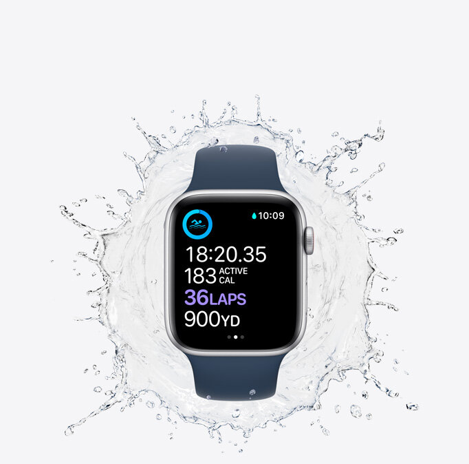 Smartwatch Apple Watch SE GPS + Cellular 40 mm granatowy pokazany zegarek frontem