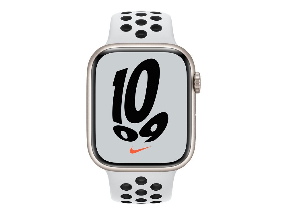 Smartwatch Apple Watch Nike Series 7 MKL43WB/A widok na smartwatch od frontu