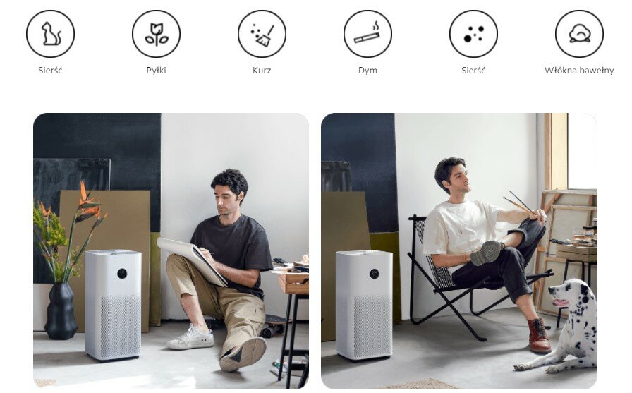 Oczyszczacz powietrza Xiaomi Smart Air Purifier 4 jakie cząsteczka usuwa