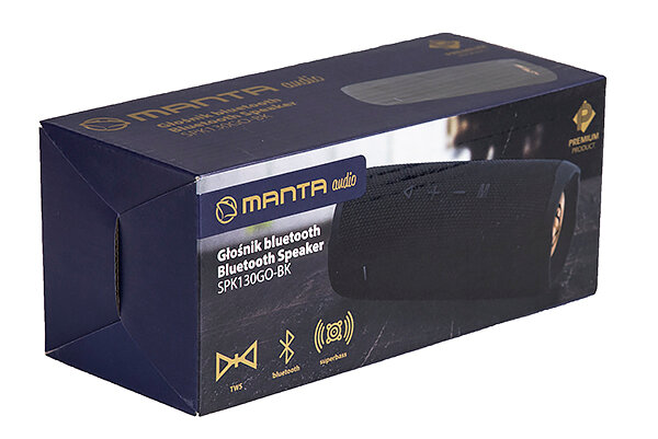 Głośnik bluetooth Manta SPK130GO-BK opakowanie