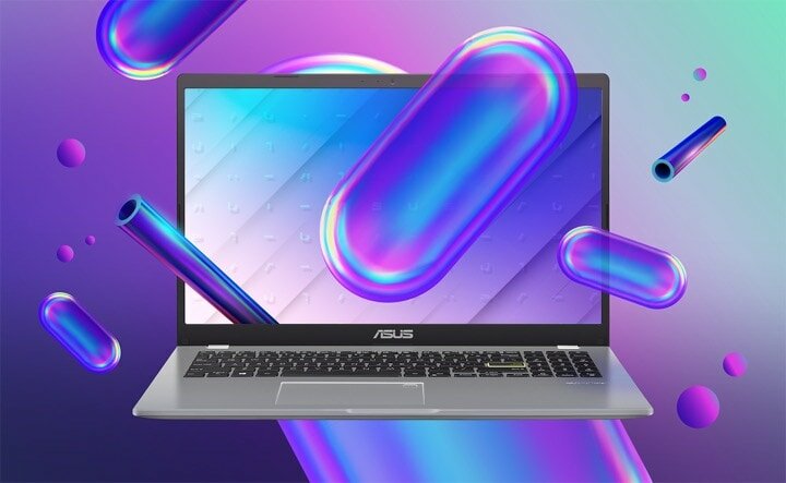 Laptop Asus E510 E510MA-EJ593T widok na laptopa od frontu