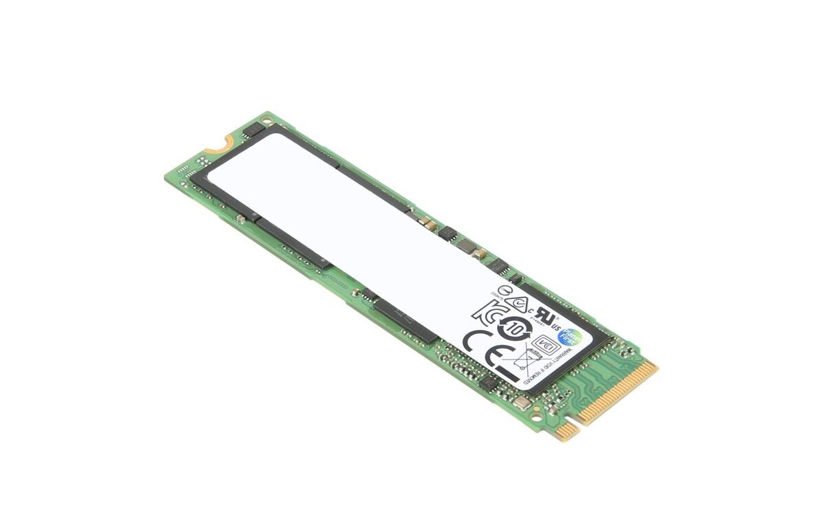 Dysk SSD Lenovo ThinkPad 512GB Performance PCIe Gen4 NVMe OPAL2 M.2 2280 SSD po skosie na białym tle