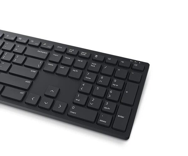 Zestaw klawiatura + mysz Dell KM5221W czarny widok na prawą stronę klawiatury z widocznymi klawiszami numerycznymi