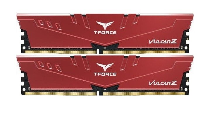 Pamięć Team Group Vulcan Z DDR4 32GB (2x16GB) 3600MHz TLZRD432G3600HC18JDC01 widok dwóch kości od przodu