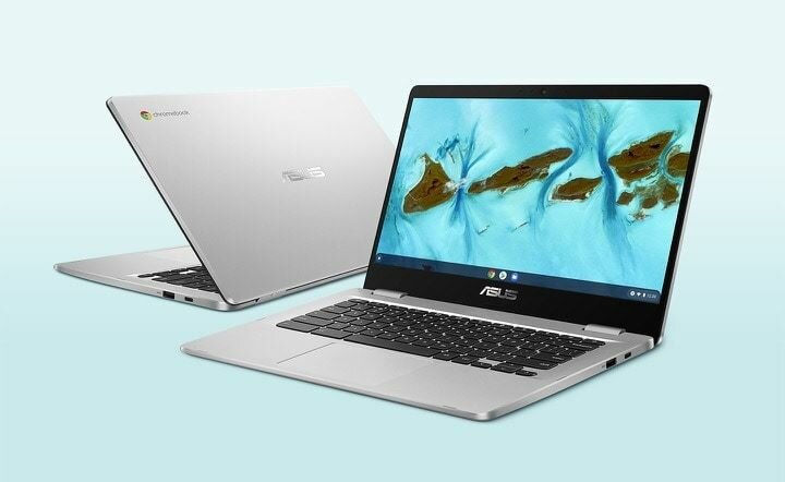 Laptop ASUS Chromebook C424 C424MA-EB0138 dwa laptpy wido z dwóch stron