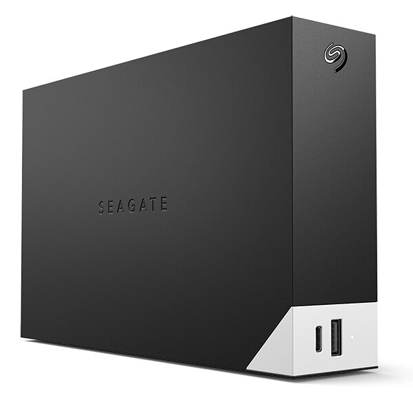 Dysk zewnętrzny Seagate One Touch Hub 14TB po skosie w prawo na białym tle