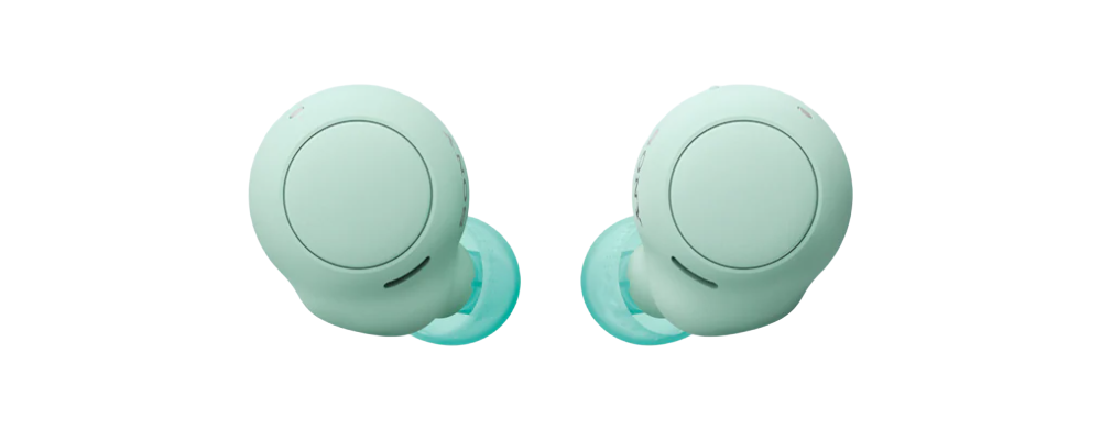 Słuchawki bezprzewodowe Sony WF-C500 Zielone z przodu