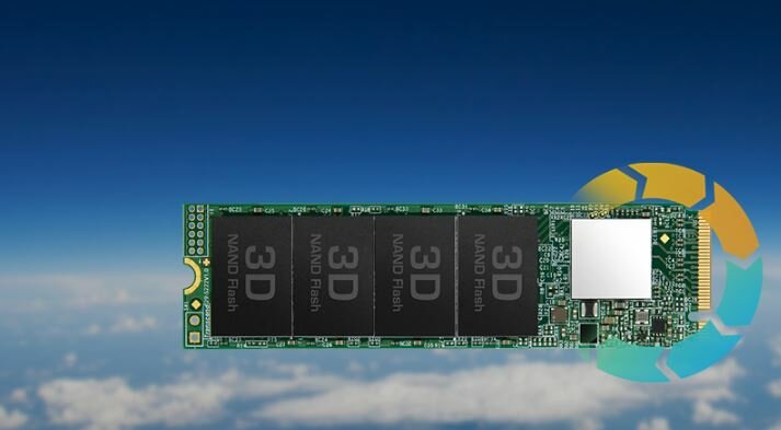 Dysk SSD Transcend 110Q 1TB M.2 TS1TMTE110Q dysk na tle błękitnego nieba
