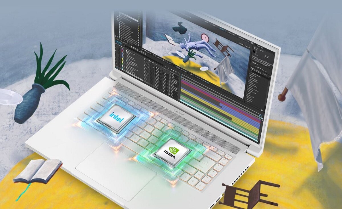 Laptop Acer ConceptD 3 CN314-73G-75M7 wizualizacja cpu i gpu