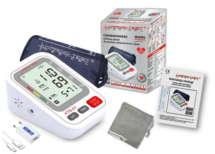 Ciśnieniomierz elektroniczny Kardio-Test Medical KTB-02 wraz z zestawem