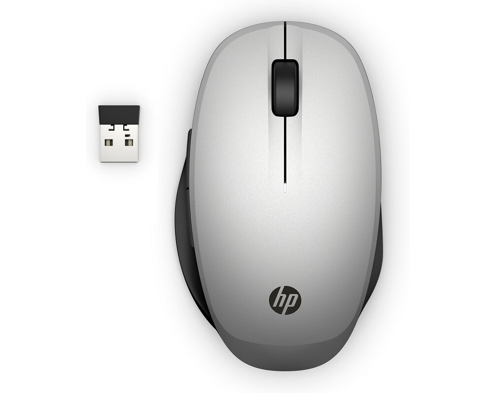 Mysz bezprzewodowa HP Dual Mode od frontu wraz z adapterem