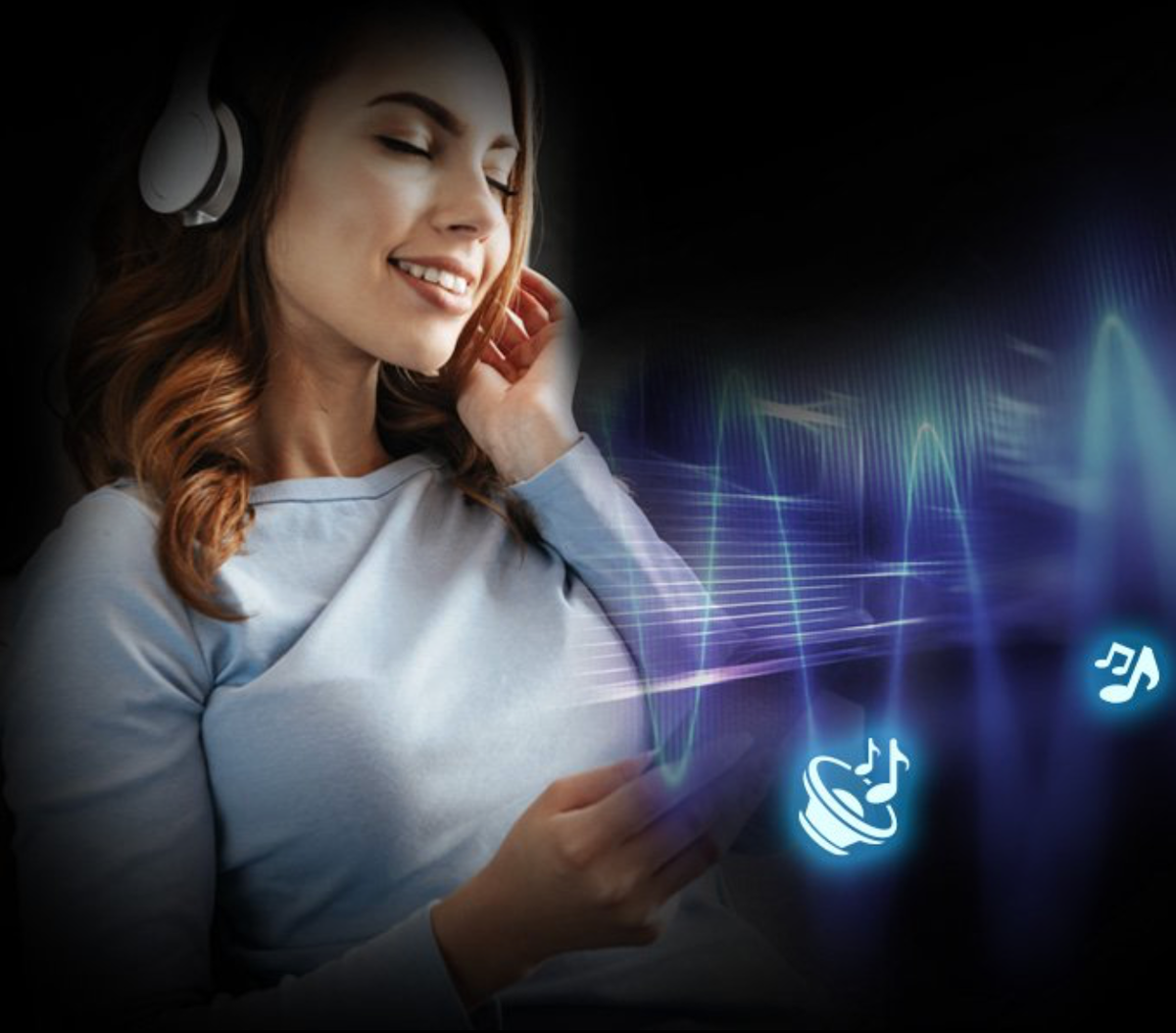 Płyta główna ASRock H670M Pro RS LGA 1700 kobieta słuchająca muzyki