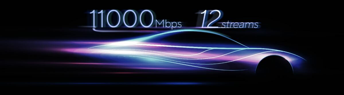 Router Asus ZenWiFi Pro XT12 AX11000 auto rozmyte przez szybkość 11 000 Mb/s