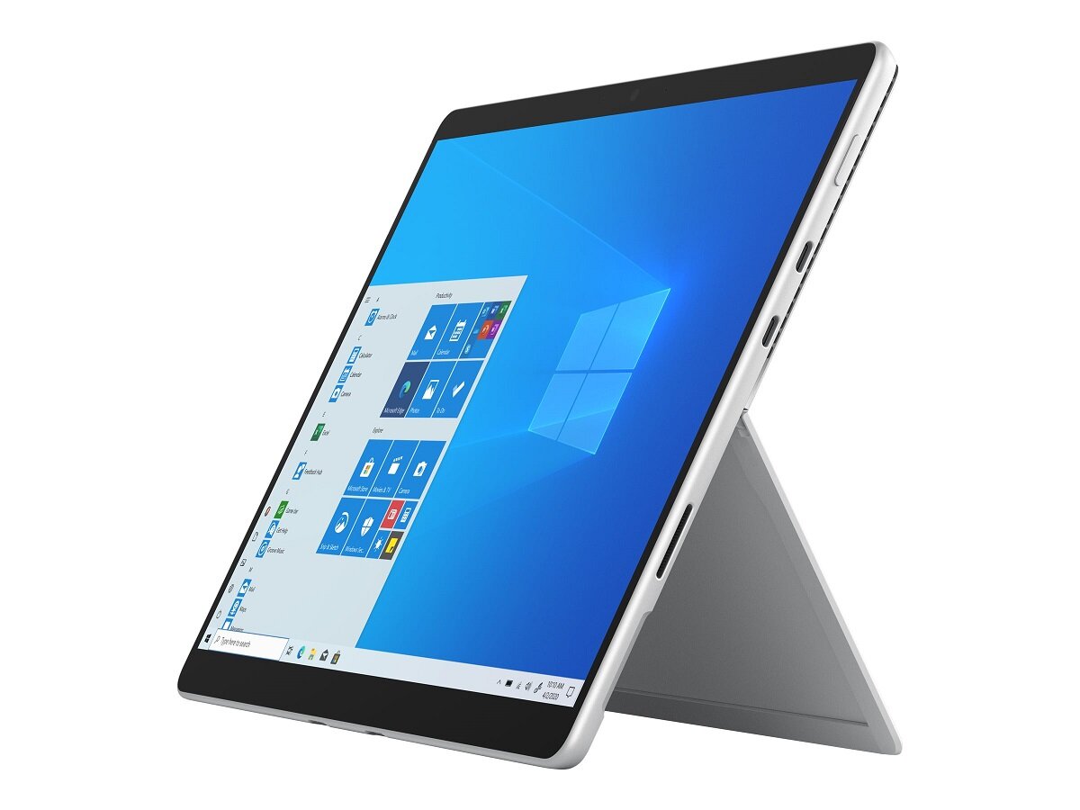 Laptop Microsoft Surface Pro 8 13' i7/16GB/256GB Platynowy widok na laptopa z podpórką pod skosem