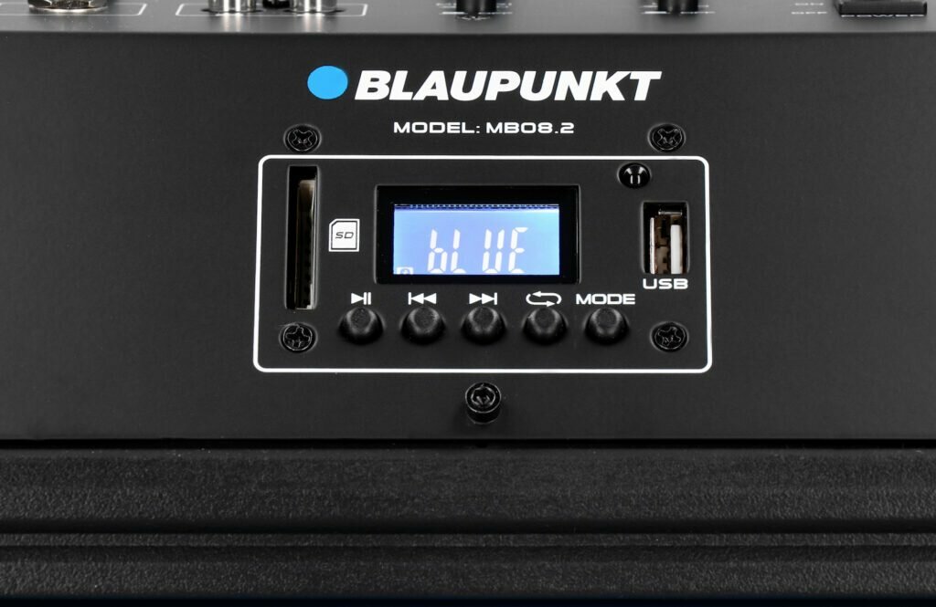 System audio Blaupunkt MB08.2 Bluetooth z funkcją karaoke panel sterowania