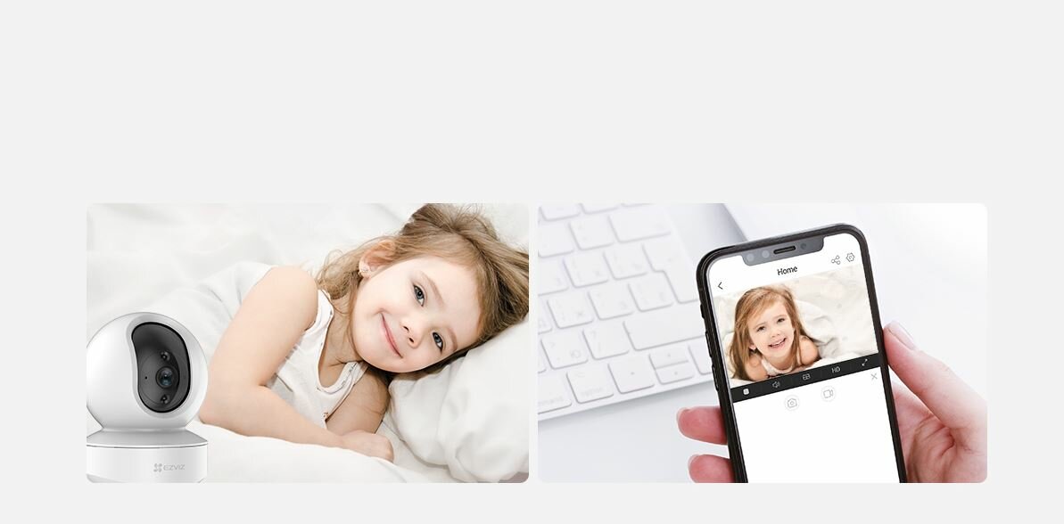 Kamera Ezviz TY2 1080P rozmowa zdalna z dzieckiem przez kamerę  i telefon
