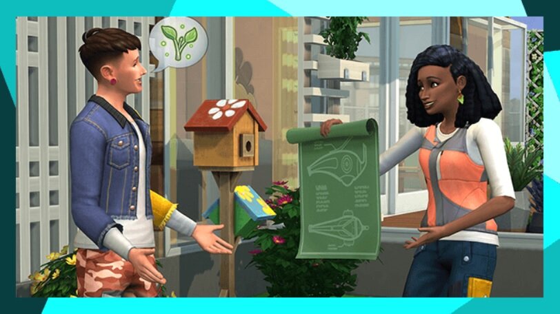 Dodatek do gry Electronic Arts The Sims 4 Życie eko na PC pokazany Sim podczas opracowywania planu
