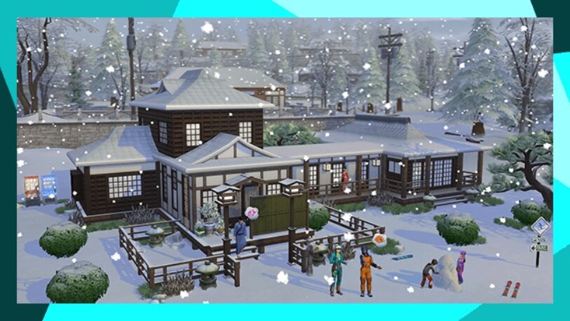 Dodatek do gry Electronic Arts The Sims 4 Śnieżna eskapada na PC pokazana zima w grze