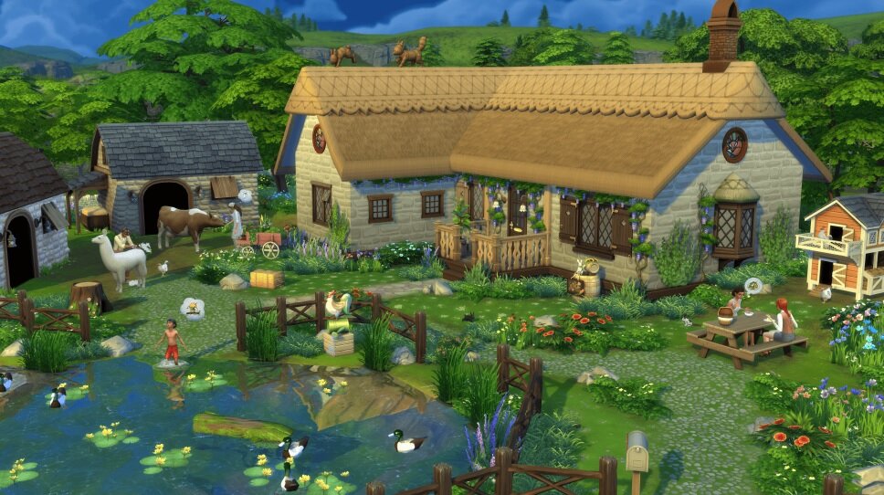 Dodatek do gry Electronic Arts The Sims 4 Wiejska sielanka na PC pokazana wioska w grze