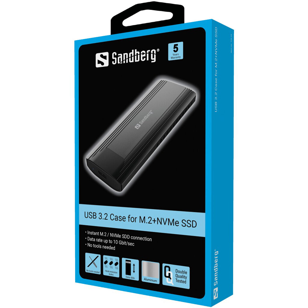 Obudowa na dysk SSD M.2 Sandberg 136-39 aluminiowa opakowanie