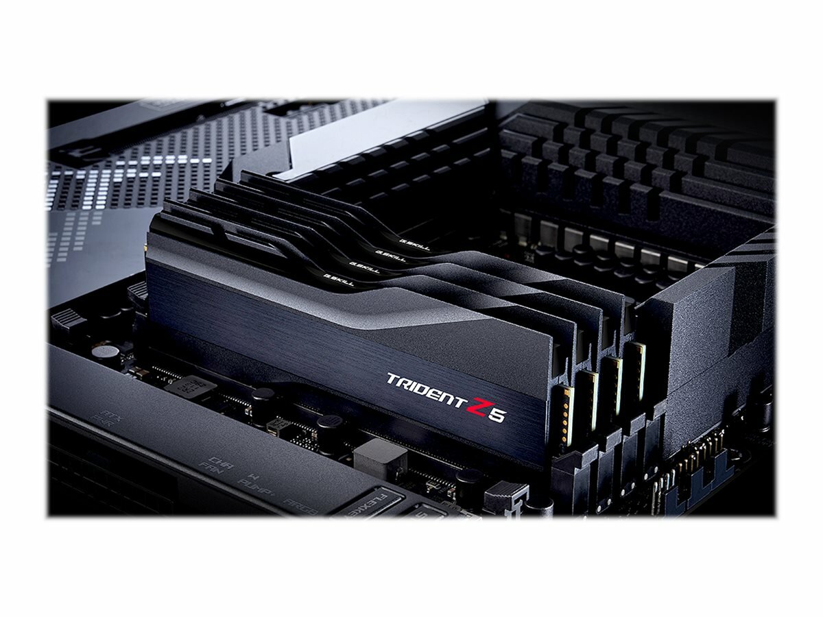 Pamięć G.Skill Trident Z5 DDR5 32GB (2x16GB) 5200MHz CL36 F5-6000J3636F16GX2-TZ5K Black  Black pamięci zamontowane w płycie głównej