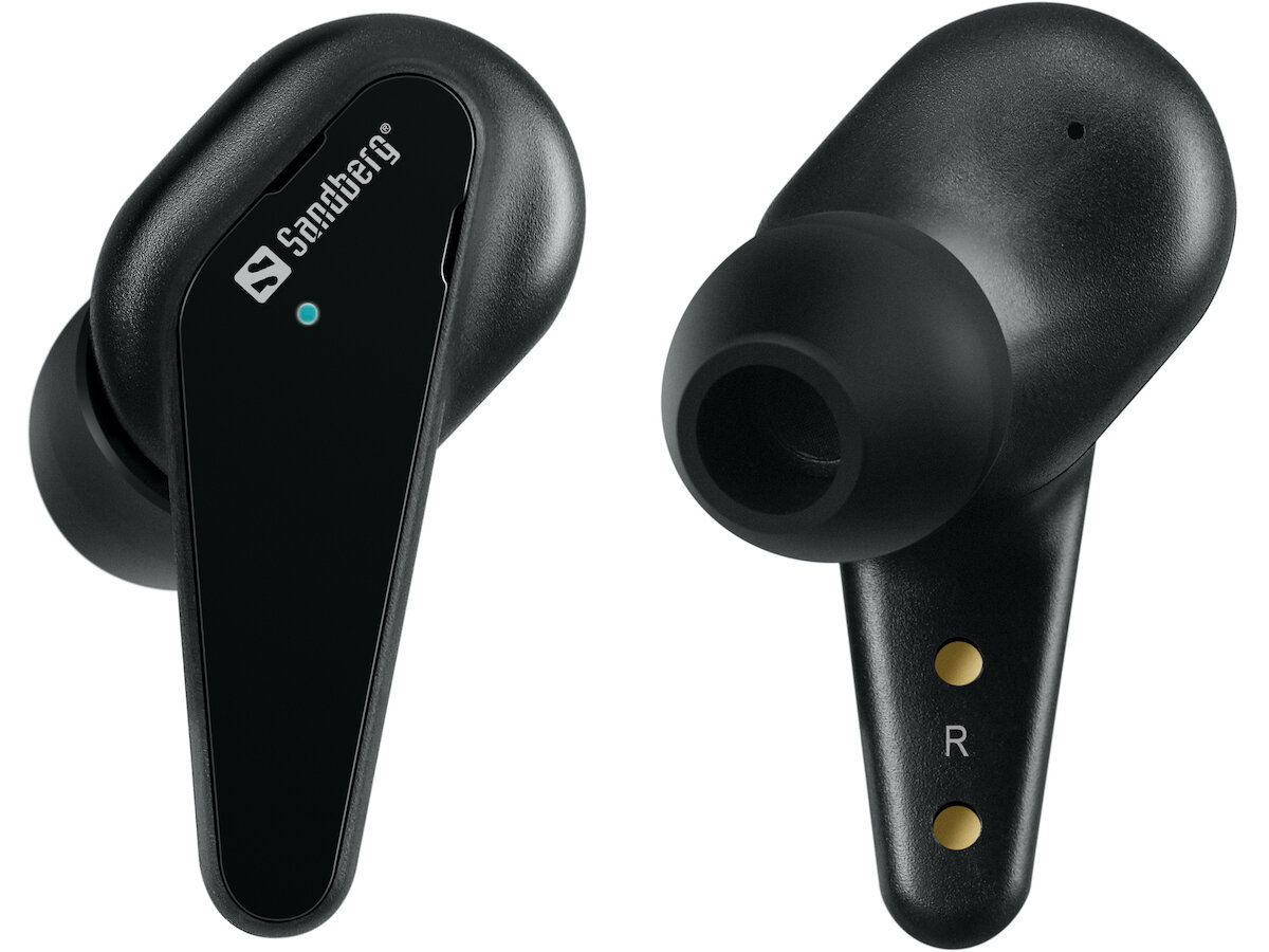 Słuchawki bezprzewodowe Sandberg Earbuds Touch Pro widoczne bokiem
