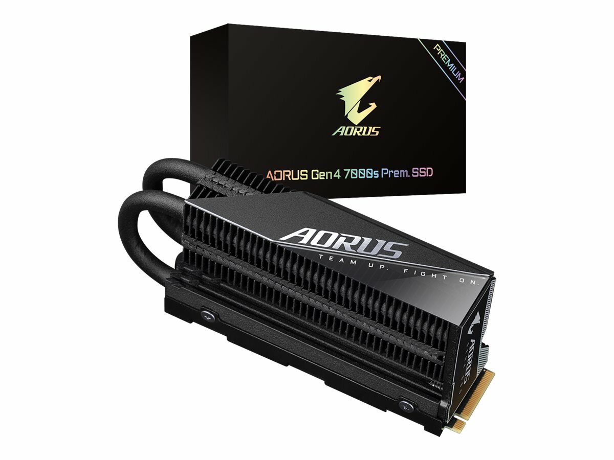 Dysk SSD Gigabyte Aorus Gen4 7000s Premium 2TB M.2 GP-AG70S2TB-P dysk i opakowanie