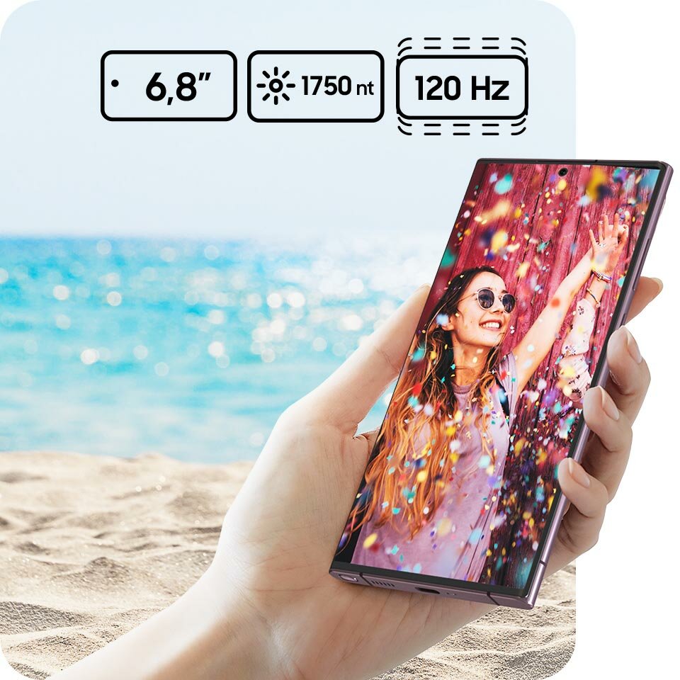 Smartfon Samsung Galaxy S22 Ultra 8GB/128GB burgundowy wyświetlacz Dynamic AMOLED 2X